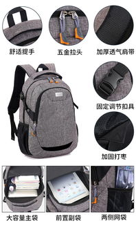 廠家直銷純色尼龍休閑雙肩包 男大容量出差旅行包商務背包定制