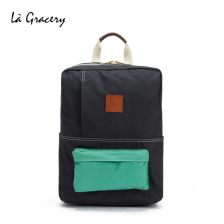 2017新款帆布雙肩包女日韓版學生書包純色簡約大容量背包旅行包潮